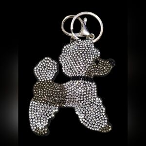 Sparkling Poodle Dog Bag Charm Keychain